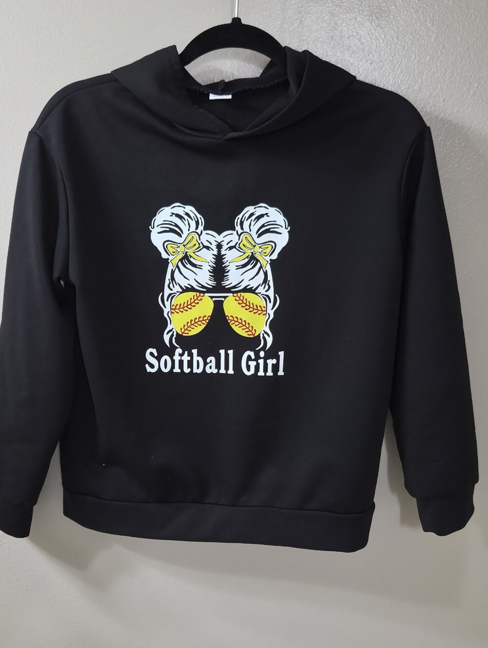 Softball Girl Black Hoodie Sweater